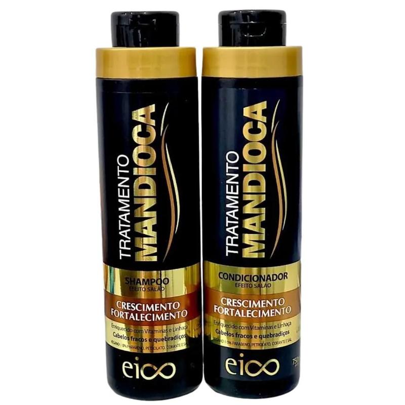 Kit Eico Mandioca Nutrição Brilho Crescimento Forte 800ml